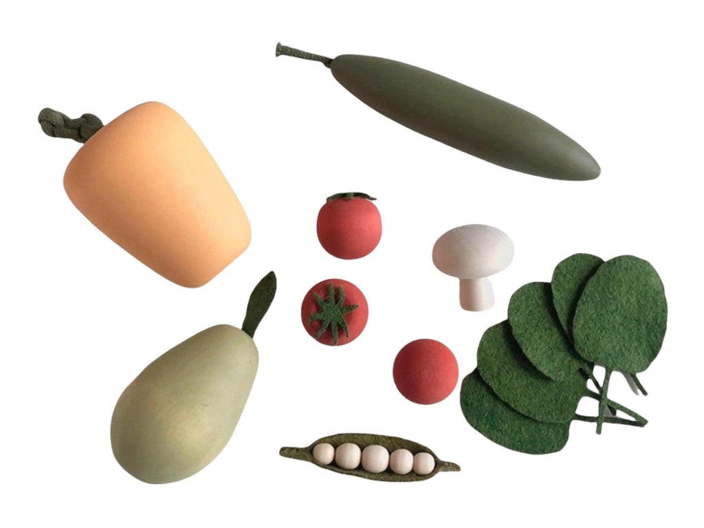 Wooden 7 vegetables set salad - montessori leksaker