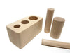 Block 3 cylinders to recess Montessori - montessori leksaker