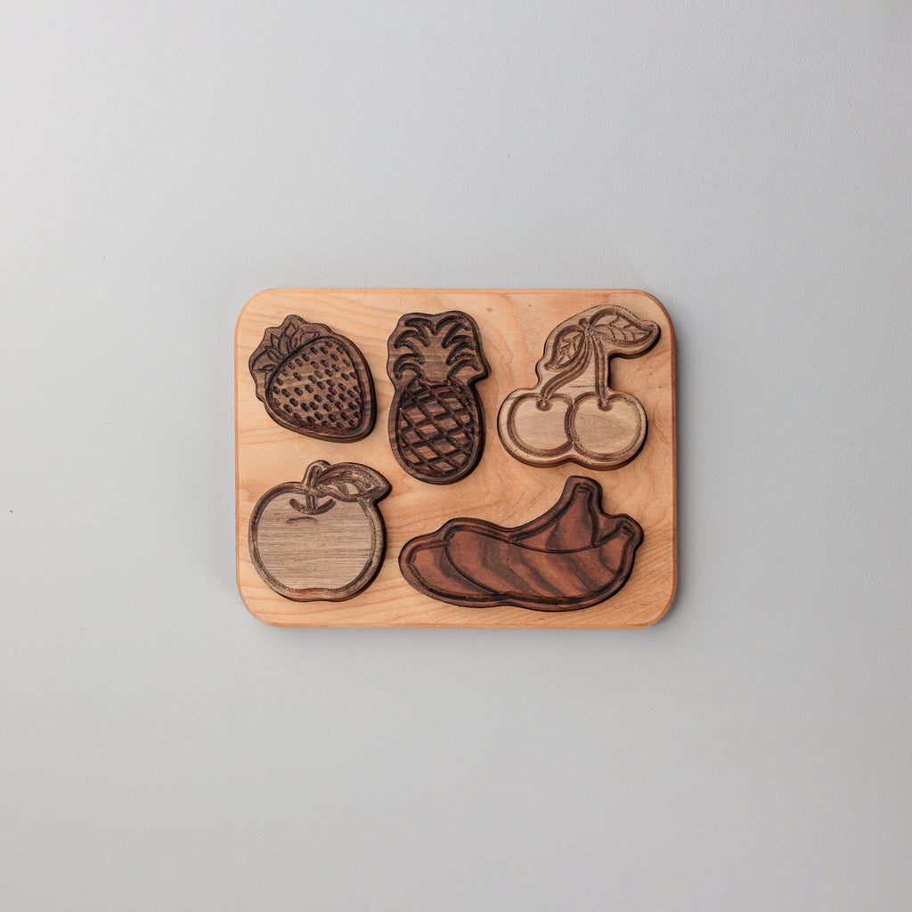 Fruits wooden puzzle - montessori leksaker