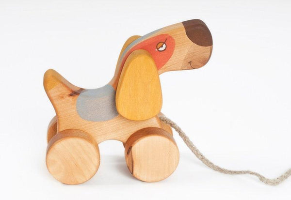 Pull toy terrier dog - montessori leksaker