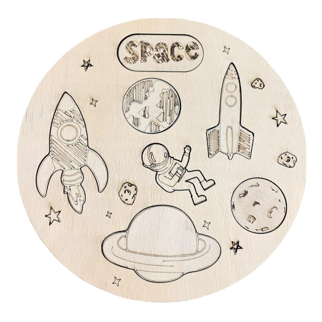 Educational Space puzzle - montessori leksaker